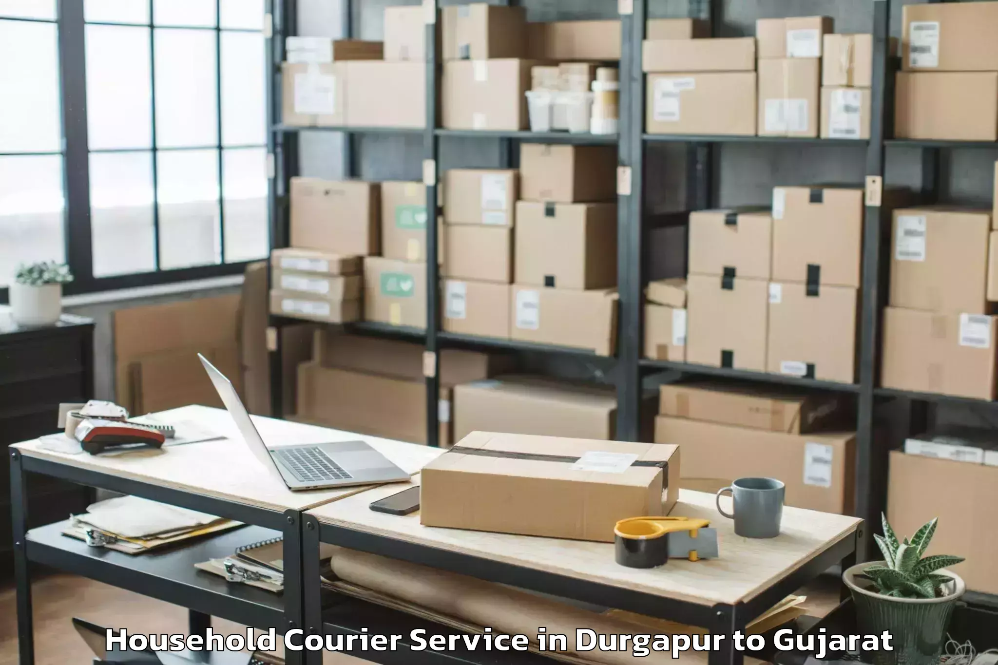 Professional Durgapur to Crystal Mall Rajkot Household Courier